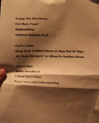 Eindhoven setlist second page